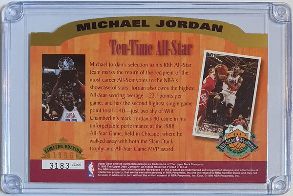 1996 Upper Deck Michael Jordan /5000 Die-Cut 10-Time All Star - Rare