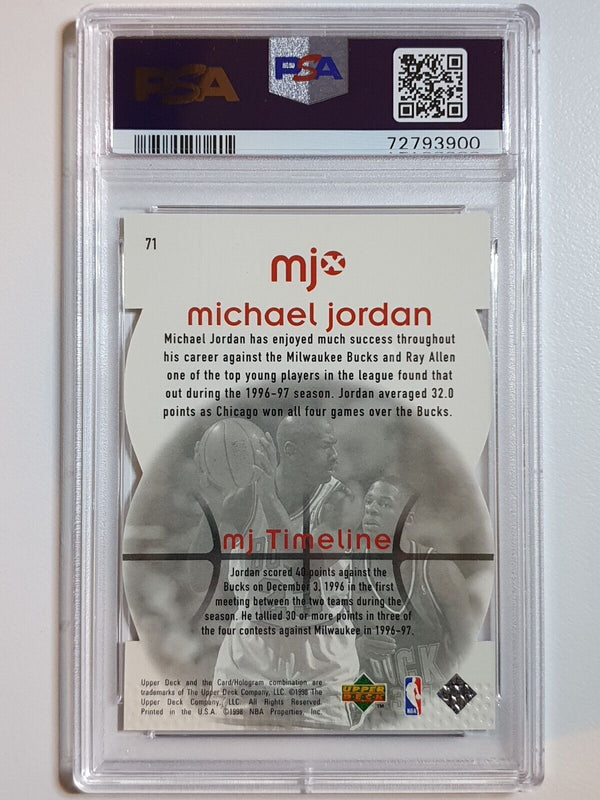 1998 Upper Deck MJx Michael Jordan #71 RED /2300 Die-Cut - PSA 9 (POP 7)