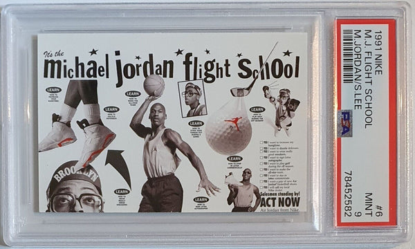 1991 Nike Michael Jordan & Spike Lee #6 M.J. Flight School - PSA 9 ( LOW POP)