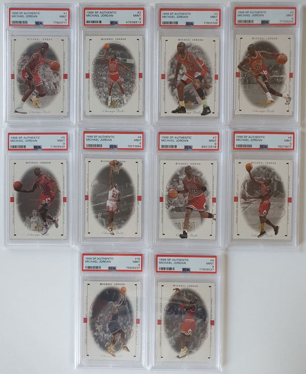 1998 Upper Deck Michael Jordan COMPLETE SET OF 10 SP Authentic - PSA 9 (ALL)