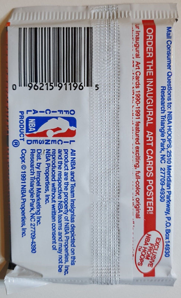 1991-92 NBA Hoops Series 1 Sealed Pack - Factory Sealed Packs