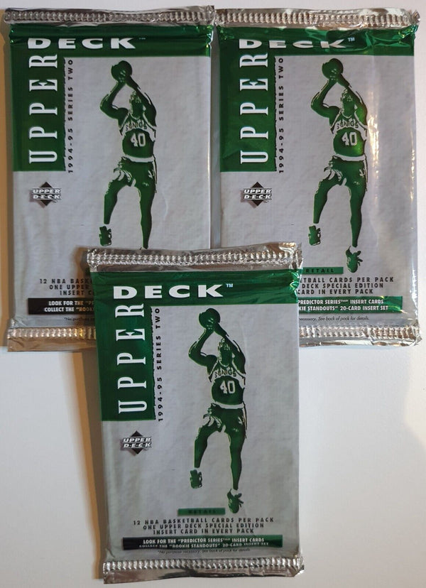 Lot of 3 x Packs of 1994 Upper Deck NBA Basketball Series 2 Retail - Sealed Pack