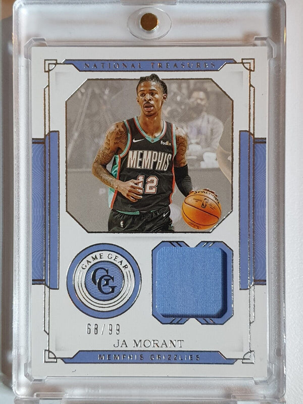 2020 Panini National Treasures Ja Morant #PATCH /99 Game Worn Jersey - Rare