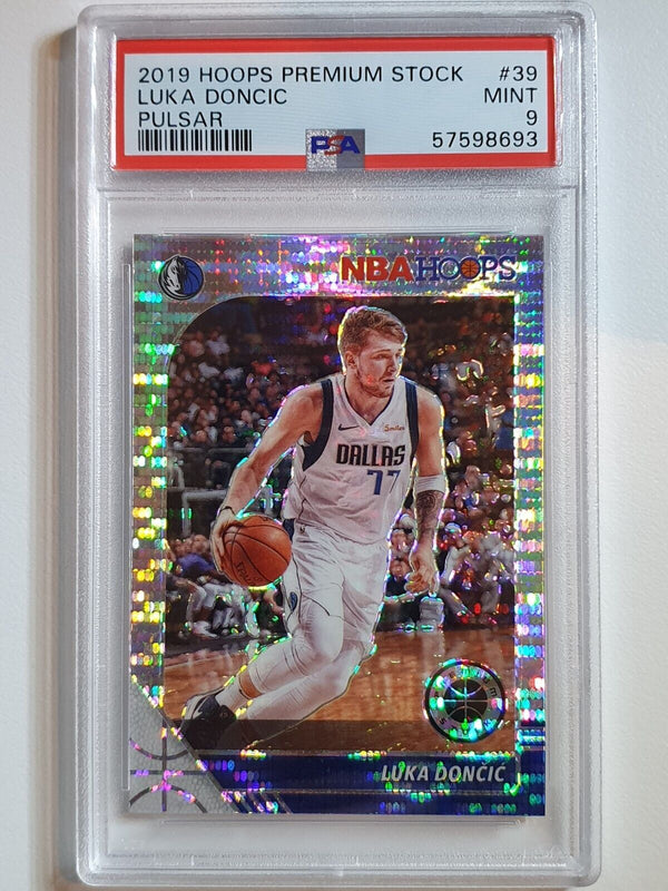 2019 Panini Hoops Premium Stock Luka Doncic #39 PULSAR HOLO Prizm - PSA 9