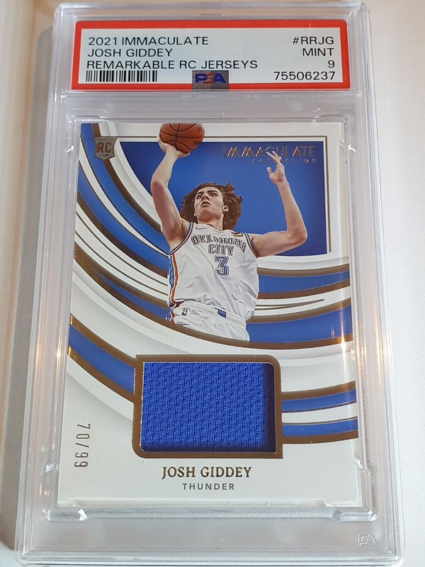 2021 Immaculate Josh Giddey #PATCH /99 Remarkable Rookie Jerseys - PSA 9 (POP 2)