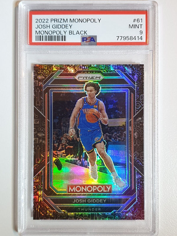 2022 Panini Prizm Monopoly Josh Giddey #61 MONOPOLY BLACK Holo - PSA 9 (POP 5)