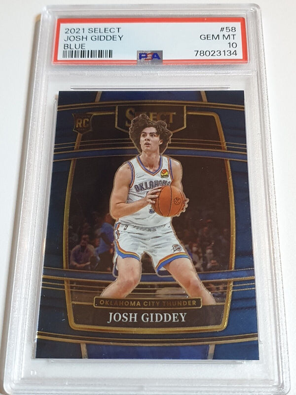 2021 Panini Select Josh Giddey Rookie #58 BLUE Holo RC - PSA 10 (LOW POP)