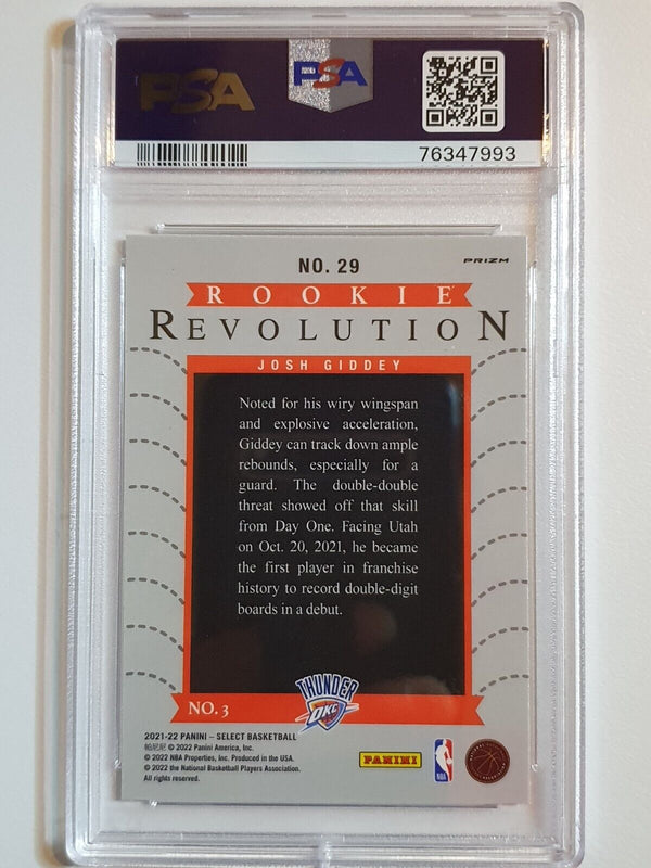 2021 Select Josh Giddey #29 SILVER Holo Rookie Revolution RC - PSA 10 (POP 5)