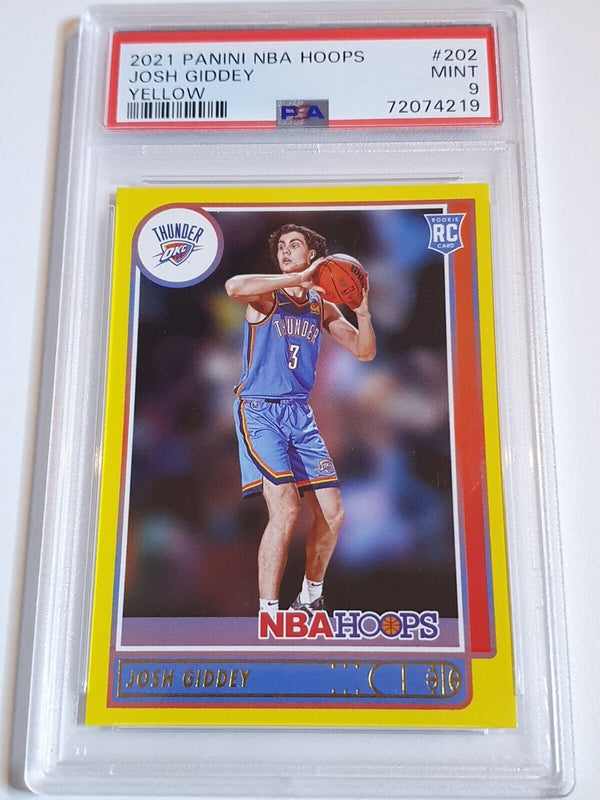 2021 Panini NBA Hoops Josh Giddey Rookie #202 YELLOW Edition RC - PSA 9 (POP 7)