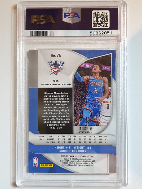 2019 Spectra Shai Gilgeous-Alexander #76 INTERSTELLAR /49 Prizm - PSA 9 (POP 5)