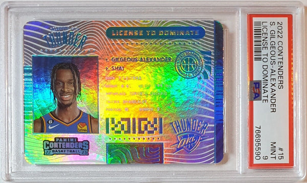 2022 Contenders Shai Gilgeous-Alexander #15 License to Dominate - PSA 9 (POP 1)