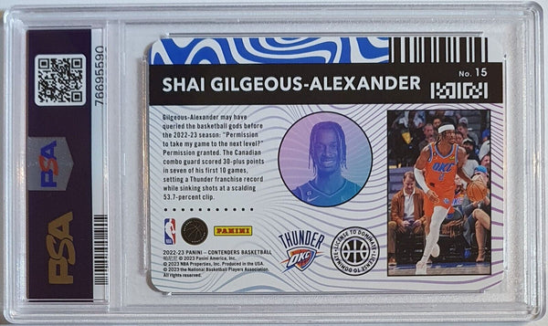 2022 Contenders Shai Gilgeous-Alexander #15 License to Dominate - PSA 9 (POP 1)