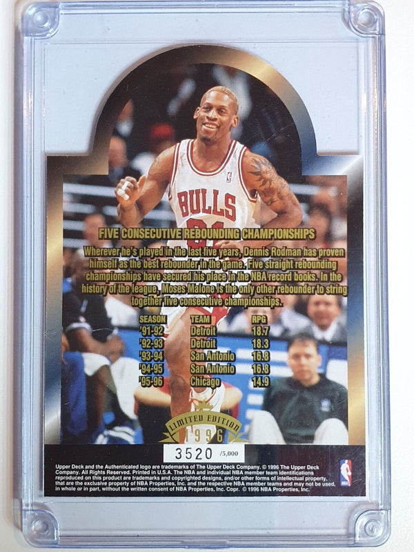 1996 Upper Deck Dennis Rodman /5000 Die-Cut Rebounding Champ - Rare