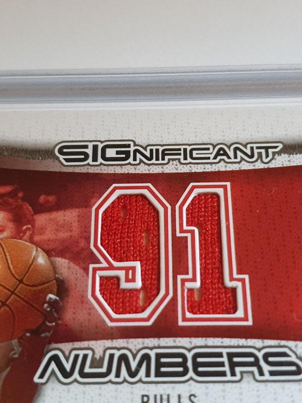 2006 SP Game Used Dennis Rodman #PATCH AUTO /91 Game Worn Dual Jerseys - Rare