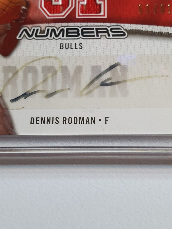 2006 SP Game Used Dennis Rodman #PATCH AUTO /91 Game Worn Dual Jerseys - Rare