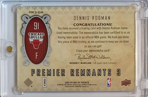 2008 UD Premier Dennis Rodman #PATCH /99 Game Worn Triple Jerseys - Very Rare