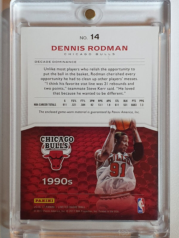 2016 Panini Limited Dennis Rodman #PATCH /99 Game Worn Jersey - Rare