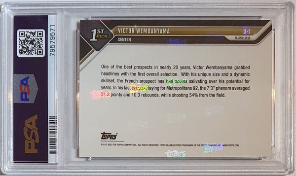 2023 Topps Now Victor Wembanyama Rookie #D1 Draft RC - PSA 9 (LOW POP)