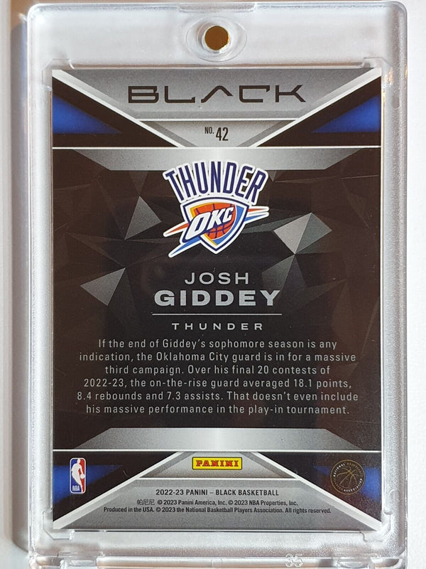 2022 Panini Black Josh Giddey #42 AMETHYST /15 Prizm - Ready to Grade