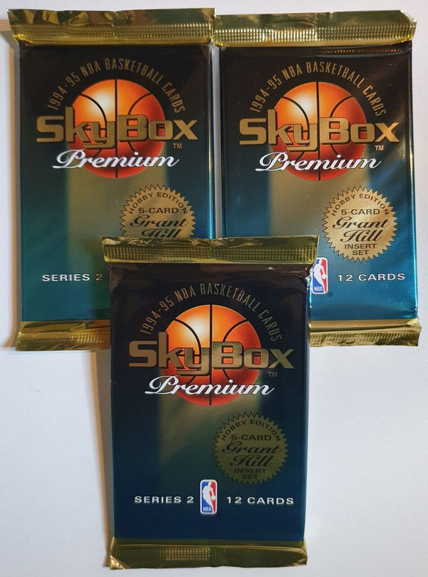 Lot of 3 x Packs of 1994-95 Skybox Premium NBA Basketball Series 2 Sealed