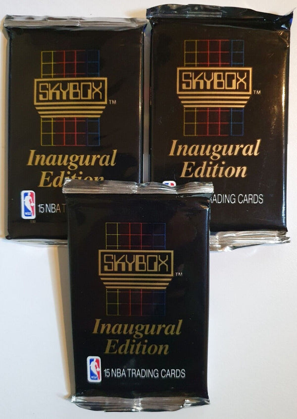 Lot of 3 x Packs of 1990-91 Skybox Basketball Series 1 - Factory Sealed Pack