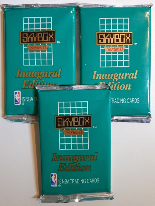 Lot of 3 x Packs of 1990-91 Skybox Basketball Series 2 - Factory Sealed Pack