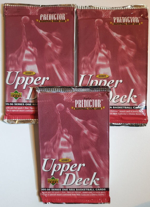 Lot of 3 x Packs of 1995-96 Upper Deck NBA Basketball Series 1 - Sealed Packs