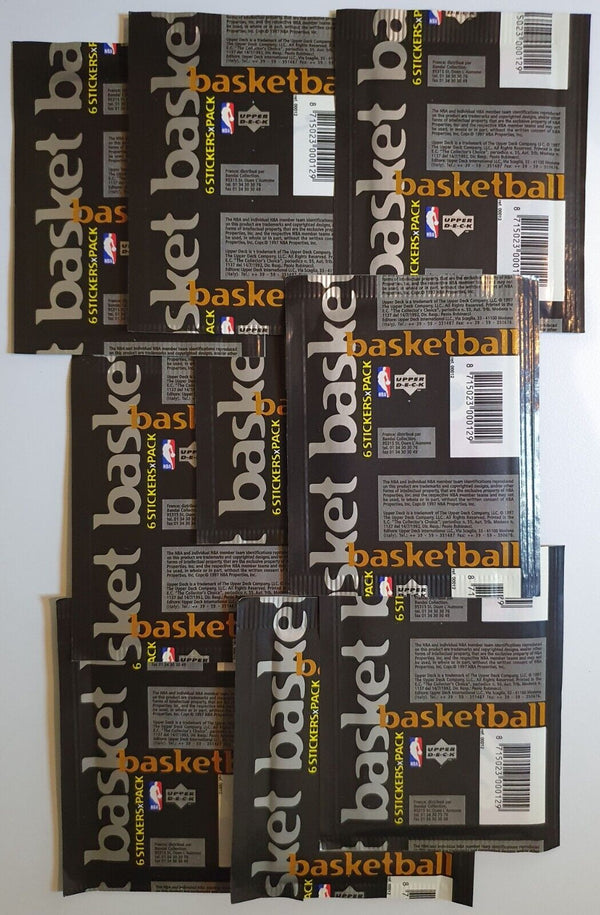 Lot of 10 x 1997-98 Upper Deck NBA Basketball STICKERS - Factory Sealed