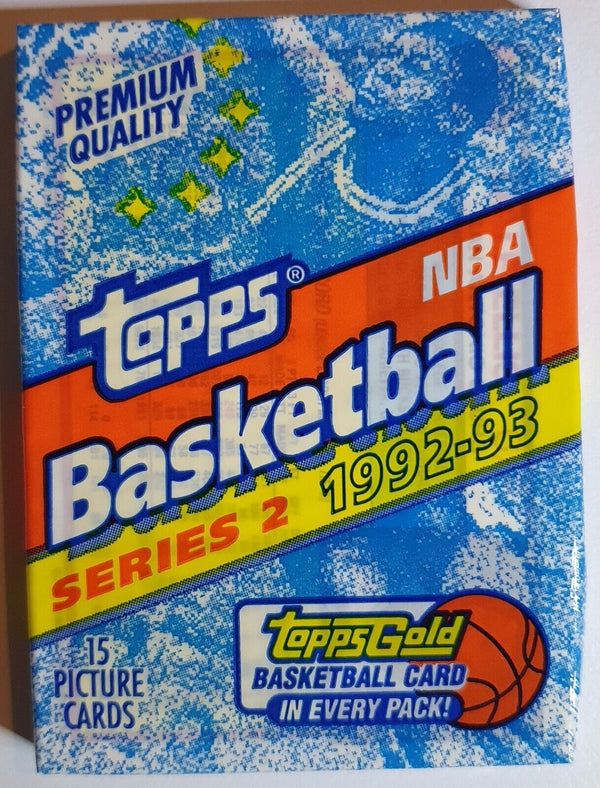 1992-93 Topps NBA Basketball Series 2 Sealed Pack - Factory Sealed Packs