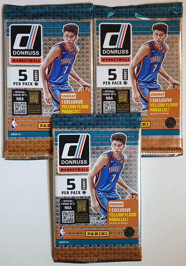 Lot of 3 x Packs of 2022-23 Donruss Basketball Gravity Pack - Sealed Packs