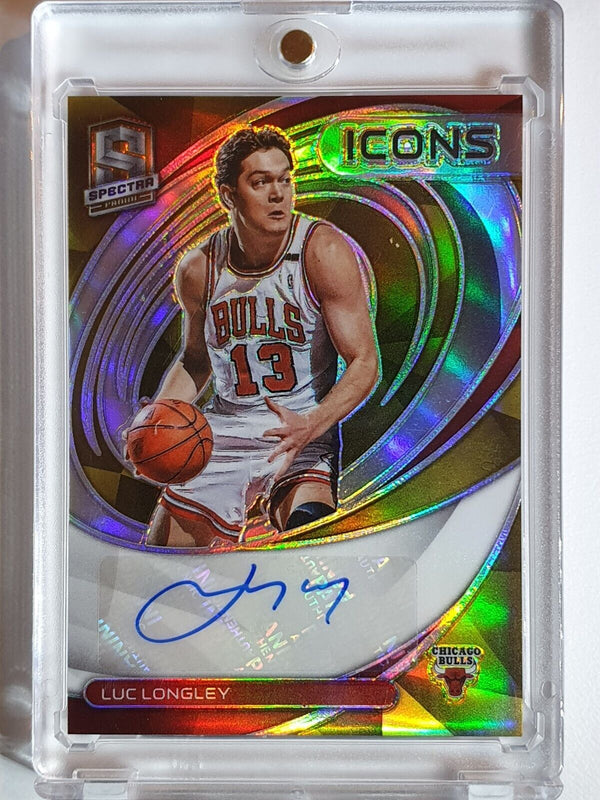 2021 Panini Spectra Luc Longley AUTO GOLD /10 Holo Icons Autographs - Rare