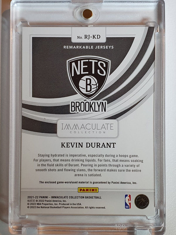 2021 Immaculate Collection Kevin Durant #PATCH /99 Game Worn Jersey - Rare