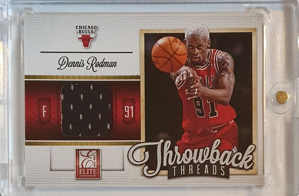 2012 Panini Donruss Elite Dennis Rodman #PATCH Game Worn Jersey - Rare