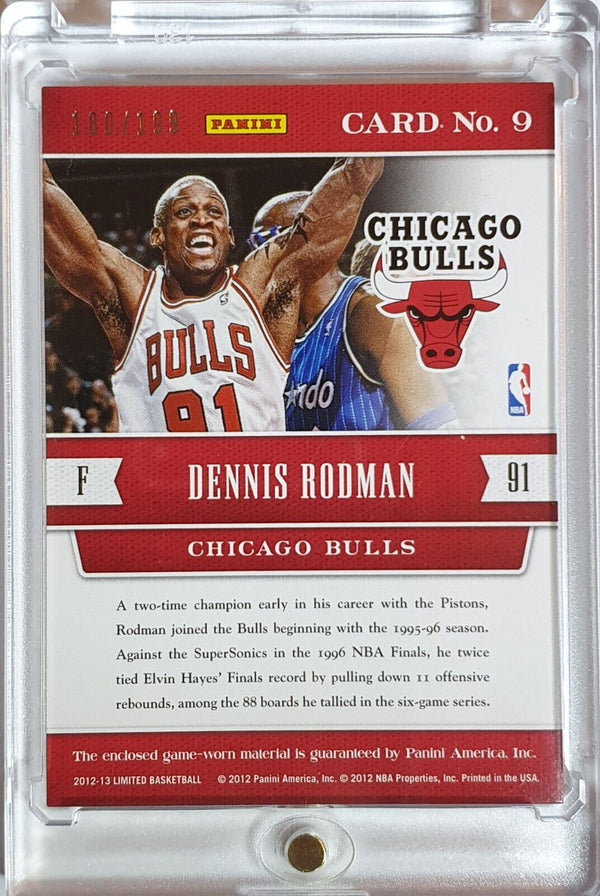 2012 Panini Limited Dennis Rodman #PATCH /199 Game Worn Jersey - Rare