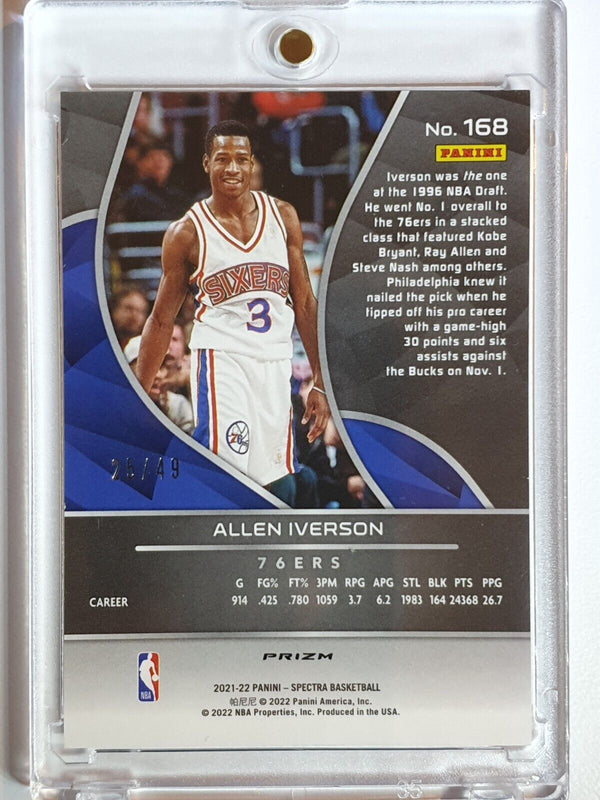 2021 Panini Spectra Allen Iverson #168 INTERSTELLAR /49 Prizm - Ready to Grade