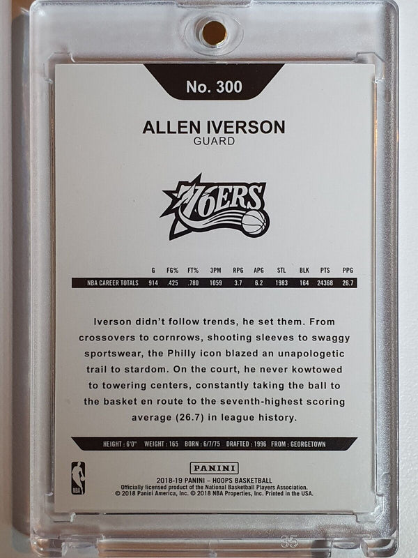 2018 NBA Hoops Allen Iverson #300 ARTIST PROOF /25 HOLO - Ready to Grade