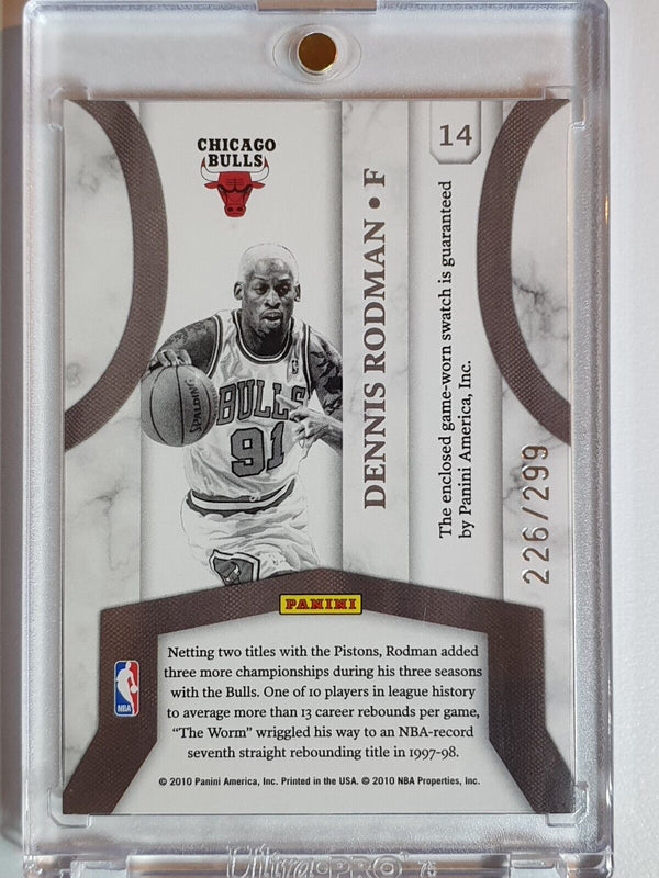 2010 Panini Donruss Dennis Rodman #PATCH /299 Game Worn Jersey - Rare