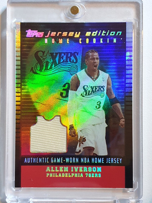 2003 Topps Jersey Edition Allen Iverson #PATCH /99 HOLO Game Worn Jersey - Rare