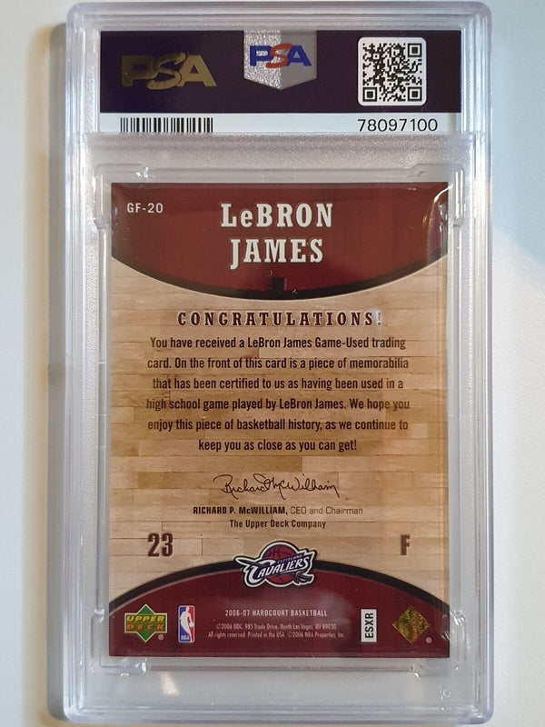 2006 Upper Deck Hardcourt Lebron James #GF-20 USED GAME FLOOR - PSA 9 (POP 3)