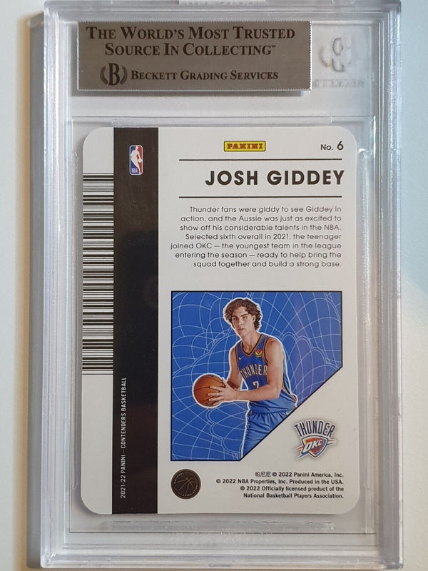 2021 Contenders Josh Giddey Rookie #6 Permit to Dominate RC - BGS 9 (POP 1)