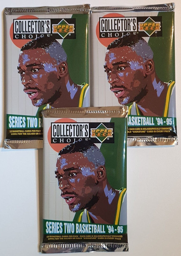 Lot of 3 x Packs of 1994-95 UD Collector's Choice Series 2 Basketball - Sealed