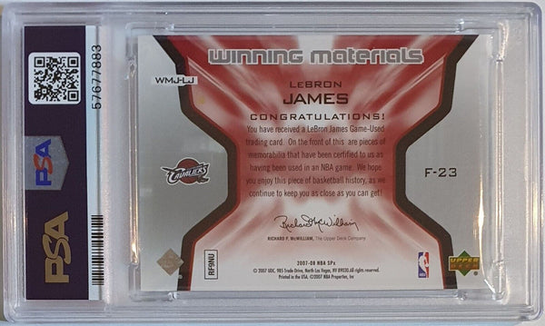 2007 SPx LeBron James #PATCH Winning Materials Dual Jerseys - PSA 9 (POP 5)