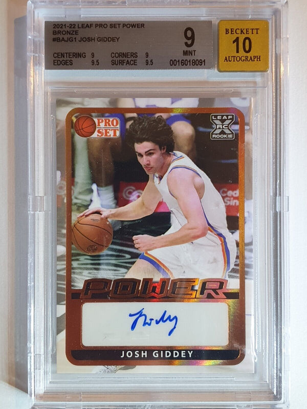 2021 Leaf Pro Set Power Josh Giddey Rookie AUTO BRONZE Holo - BGS 9 (POP 1)