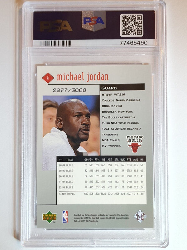 1998 Upper Deck Michael Jordan Black Diamond #9 DOUBLE RED /3000 - PSA 9 (POP 6)