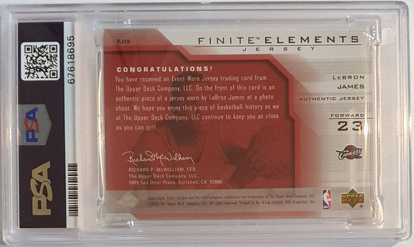 2003 Upper Deck Finite Lebron James Rookie #PATCH Worn Jersey RC - PSA 9
