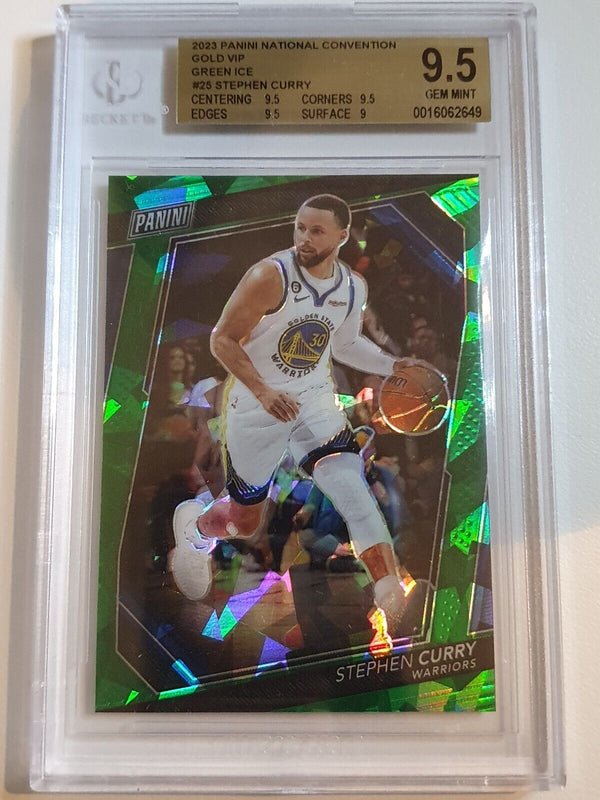 2023 Panini National Stephen Curry #25 GREEN ICE /99 Holo - BGS 9.5 (POP 1)