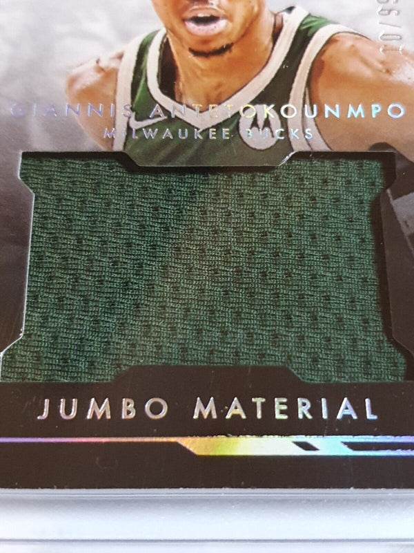 2021 Panini Noir Giannis Antetokounmpo #PATCH /99 Game Worn Jumbo Jersey - Rare