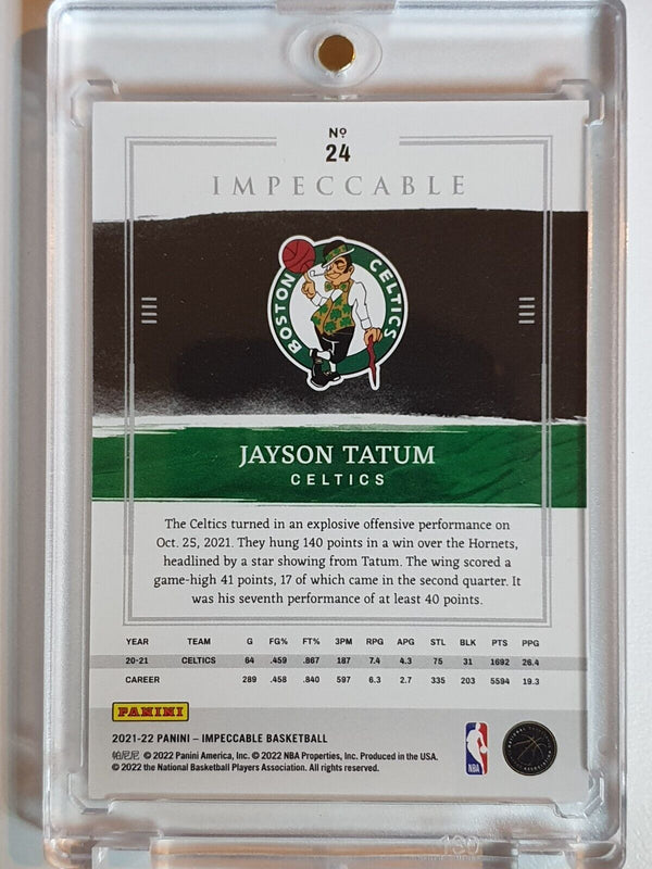 2021 Panini Impeccable Jayson Tatum #24 GOLD /49 Edition - Ready to Grade