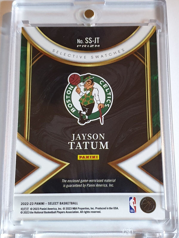 2022 Panini Select Jayson Tatum #PATCH SILVER Prizm Game Worn Jersey - Rare