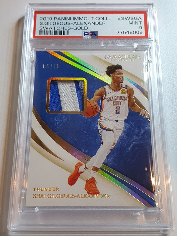 2019 Immaculate Shai Gilgeous-Alexander PATCH GOLD /10 Jersey - PSA 9 (POP 1)